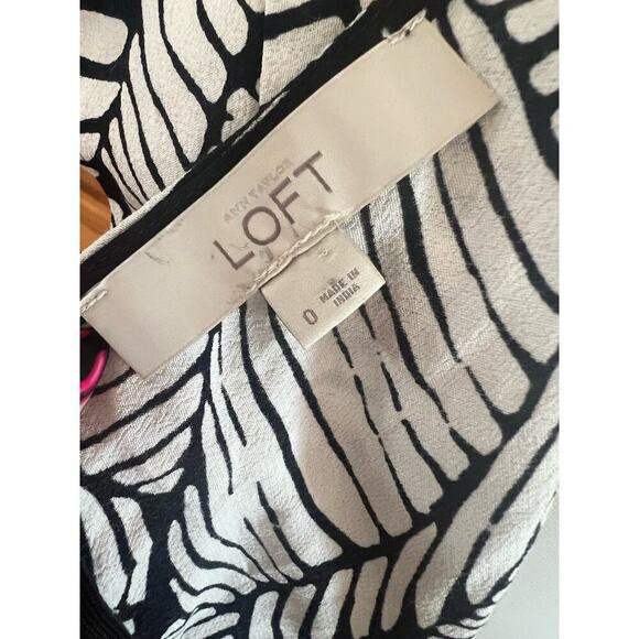 THE LOFT SHEATH DRESS BLACK AND WHITE CAPM SLEEVE WOMENS SIZE ZERO - Picture 10 of 10